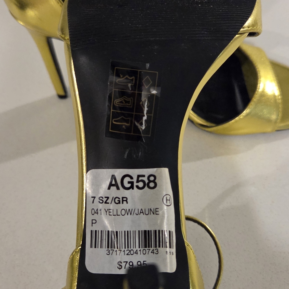 le chateau Metallic Gold Ankle-Strap Stiletto Sandals - Picture 4 of 4